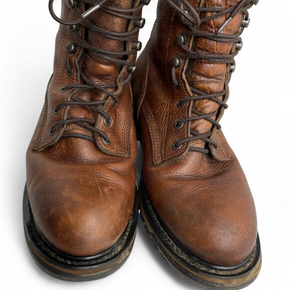 Rocky Pitstop Waterproof Western Work Combat Lace Up Leather Boots Men's 9 M - Picture 5 of 12